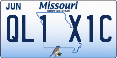 MO license plate QL1X1C