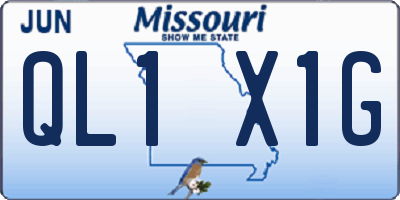 MO license plate QL1X1G