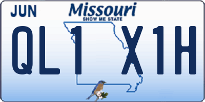 MO license plate QL1X1H