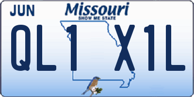 MO license plate QL1X1L