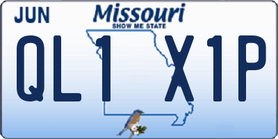 MO license plate QL1X1P