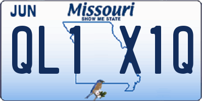 MO license plate QL1X1Q