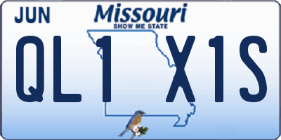 MO license plate QL1X1S