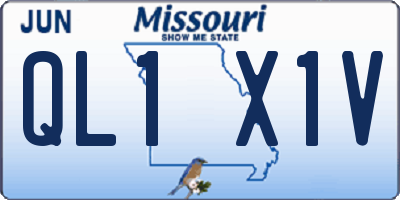 MO license plate QL1X1V