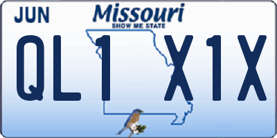 MO license plate QL1X1X
