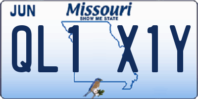 MO license plate QL1X1Y