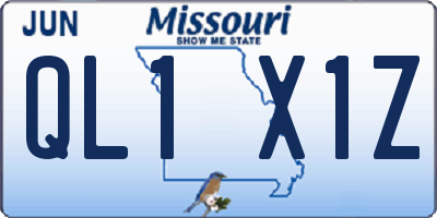 MO license plate QL1X1Z