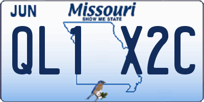 MO license plate QL1X2C
