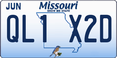MO license plate QL1X2D