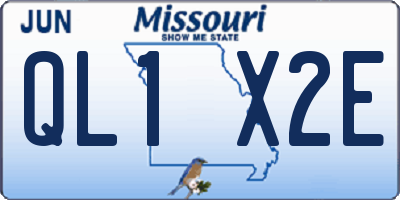 MO license plate QL1X2E