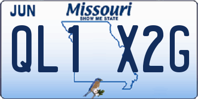 MO license plate QL1X2G