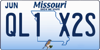 MO license plate QL1X2S