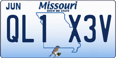 MO license plate QL1X3V