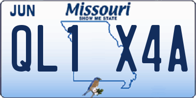MO license plate QL1X4A