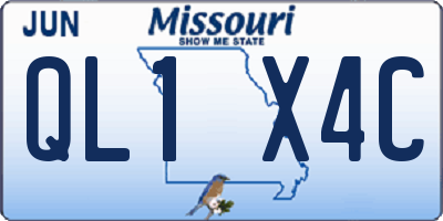 MO license plate QL1X4C