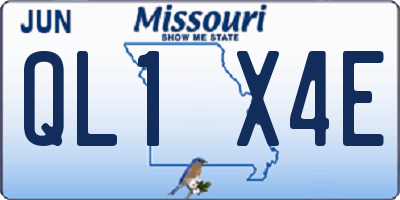 MO license plate QL1X4E