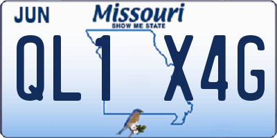 MO license plate QL1X4G