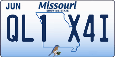 MO license plate QL1X4I