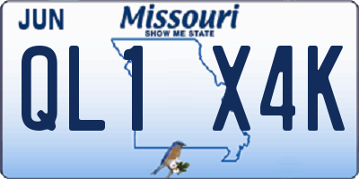 MO license plate QL1X4K