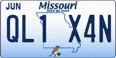 MO license plate QL1X4N