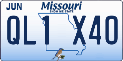 MO license plate QL1X4O