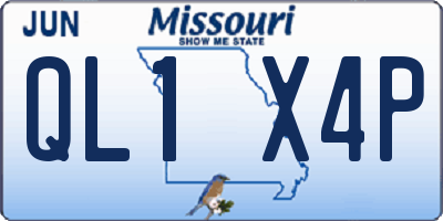 MO license plate QL1X4P