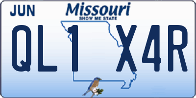 MO license plate QL1X4R