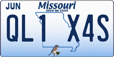 MO license plate QL1X4S