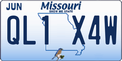 MO license plate QL1X4W