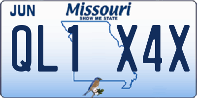 MO license plate QL1X4X