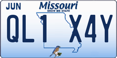 MO license plate QL1X4Y