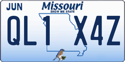 MO license plate QL1X4Z