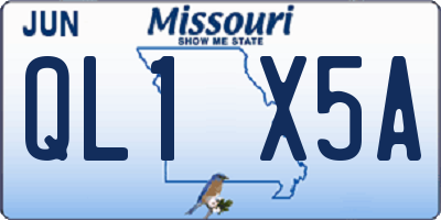 MO license plate QL1X5A