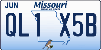 MO license plate QL1X5B