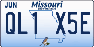 MO license plate QL1X5E