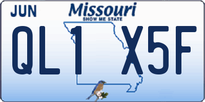 MO license plate QL1X5F