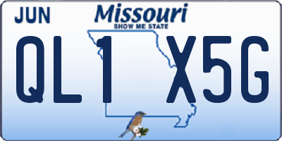 MO license plate QL1X5G