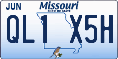 MO license plate QL1X5H