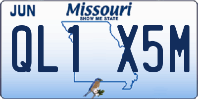 MO license plate QL1X5M