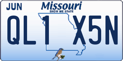 MO license plate QL1X5N