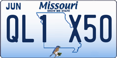 MO license plate QL1X5O