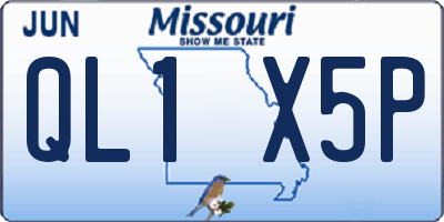 MO license plate QL1X5P
