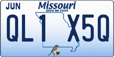 MO license plate QL1X5Q
