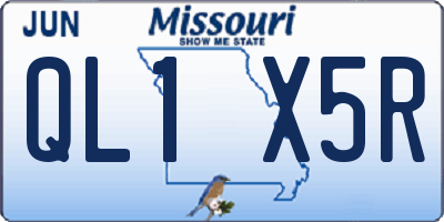 MO license plate QL1X5R