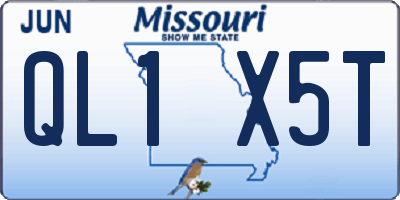 MO license plate QL1X5T