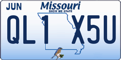 MO license plate QL1X5U