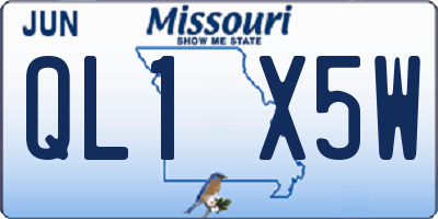 MO license plate QL1X5W