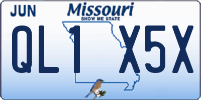 MO license plate QL1X5X
