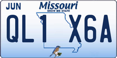 MO license plate QL1X6A