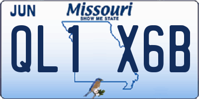 MO license plate QL1X6B